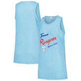 Texas Rangers Soft as a Grape Women's Gauze High Neck Tank Top - Light Blue - MLB Lifestyle