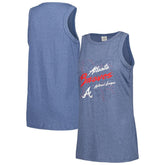 Atlanta Braves Soft as a Grape Women's Gauze High Neck Tank Top - Navy - MLB on Sale