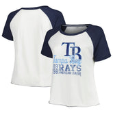 Tampa Bay Rays Soft as a Grape Women's Plus Size Baseball Raglan T-Shirt - White - MLB Lifestyle
