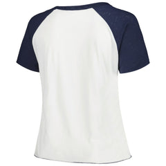 Tampa Bay Rays Soft as a Grape Women's Plus Size Baseball Raglan T-Shirt - White - MLB Lifestyle
