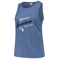 Cleveland Guardians Soft as a Grape Women's Plus Size Curvy High Neck Tri-Blend Tank Top - Navy - MLB Online