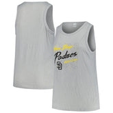 San Diego Padres Soft as a Grape Women's Plus Size Curvy High Neck Tri-Blend Tank Top - Steel - MLB Discount