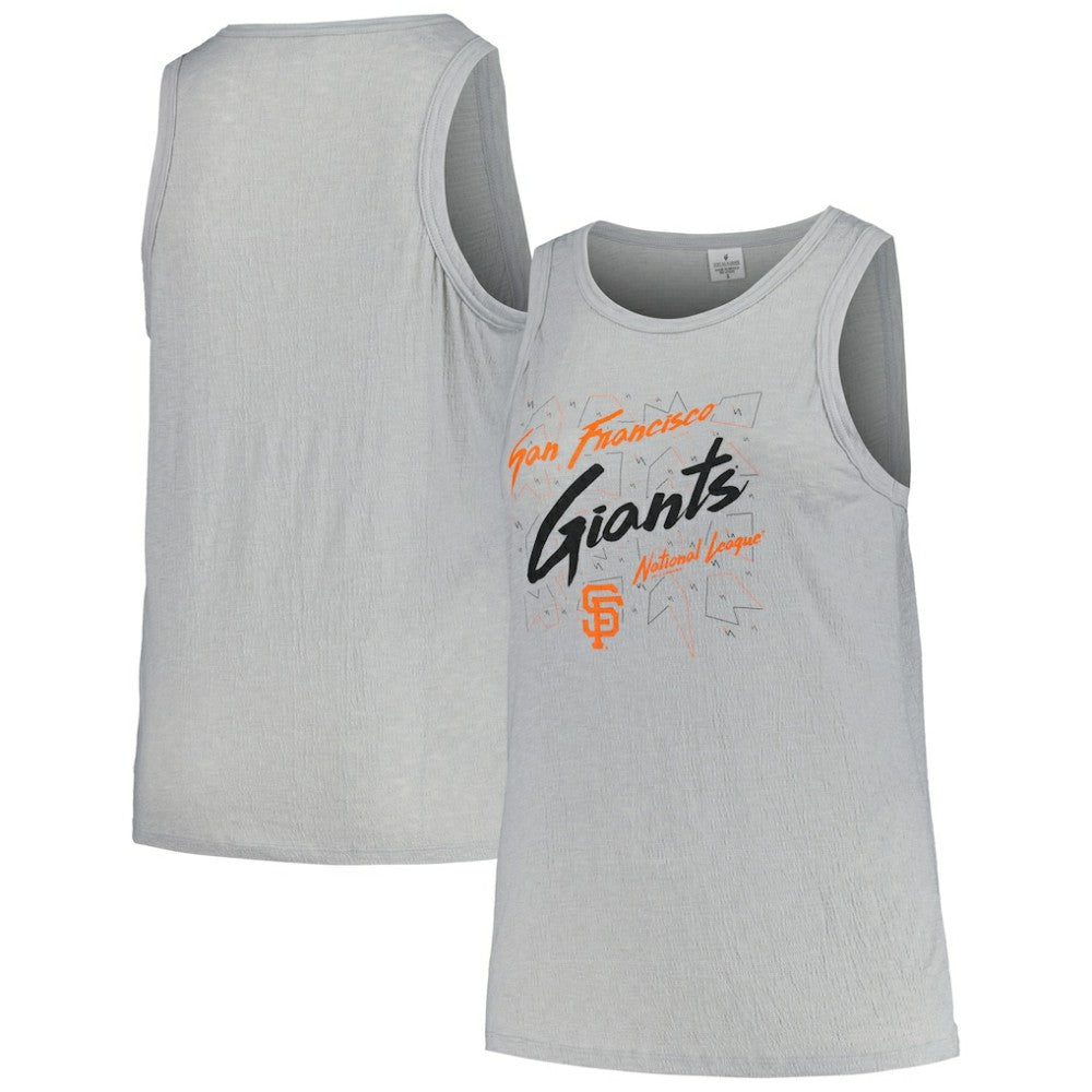 San Francisco Giants Soft as a Grape Women's Plus Size Curvy High Neck Tri-Blend Tank Top - Steel - MLB Discount