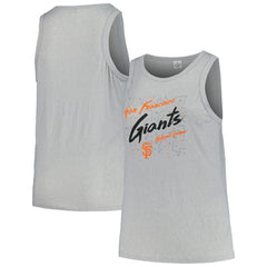 San Francisco Giants Soft as a Grape Women's Plus Size Curvy High Neck Tri-Blend Tank Top - Steel - MLB Discount