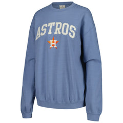 Houston Astros Soft as a Grape Women's Pigment Dye Pullover Sweatshirt - Navy - MLB on Sale