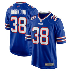 Nike Tre Norwood Buffalo Bills Team Game Jersey Royal