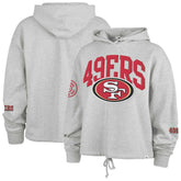 47 brand San Francisco 49ers '47 Women's High Hopes Long Sleeve Cropped Hoodie Heather Gray