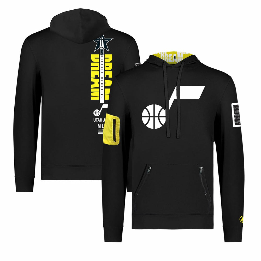 Utah Jazz FISLL x Black History Collection Unisex Pullover Hoodie - Black