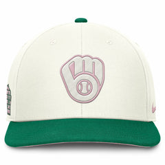 Milwaukee Brewers Nike Sail Pro Performance Snapback Hat - Cream/Green - Nike on Sale