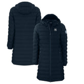 New York Yankees Cutter & Buck Women's Mission Ridge Repreve Eco Insulated Full-Zip Long Puffer Jacket - Navy - MLB on Sale