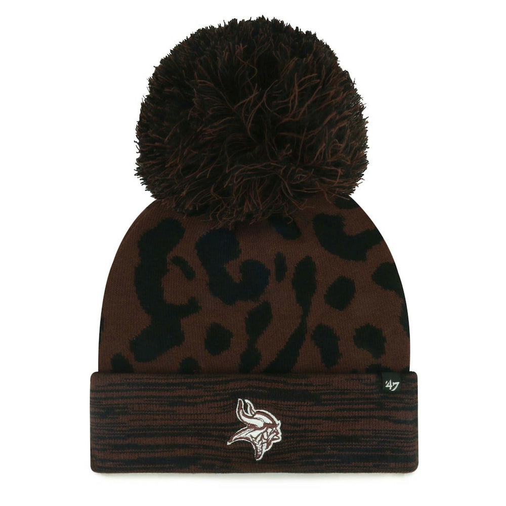 47 brand Minnesota Vikings '47 Women's Cacao Cuffed Knit Hat with Pom Brown