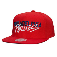 Philadelphia Phillies Mitchell & Ness Team Tagged Snapback Hat - Red - Mitchell & Ness on Sale