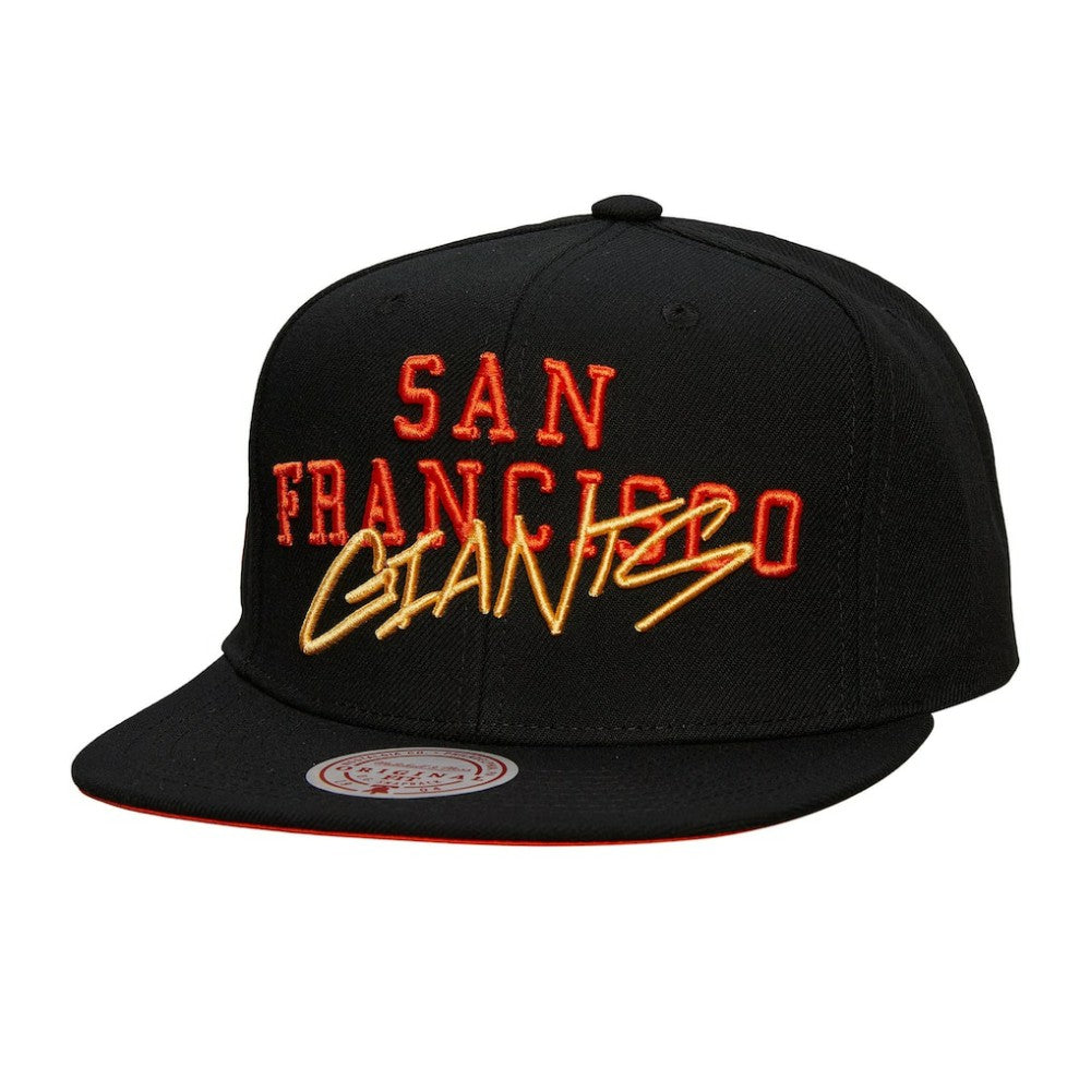 San Francisco Giants Mitchell & Ness Team Tagged Snapback Hat - Black - Mitchell & Ness on Sale