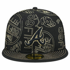 Atlanta Braves New Era 59FIFTY Day Allover Fitted Hat - Black - New Era Sale