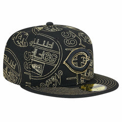 Cincinnati Reds New Era 59FIFTY Day Allover Fitted Hat - Black - New Era Sale