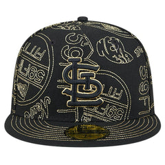 St. Louis Cardinals New Era 59FIFTY Day Allover Fitted Hat - Black - New Era Discount