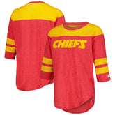 Kansas City Chiefs Starter Women's Fullback Tri-Blend 3/4-Sleeve T-Shirt Red