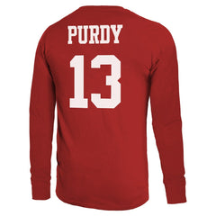 Brock Purdy San Francisco 49ers Majestic Threads Name & Number Long Sleeve T-Shirt Scarlet