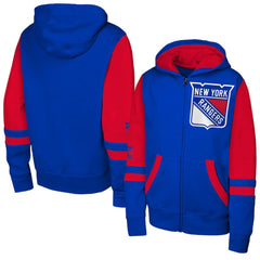 New York Rangers Youth Face Off Full-Zip Hoodie - Blue - NHL 200984213