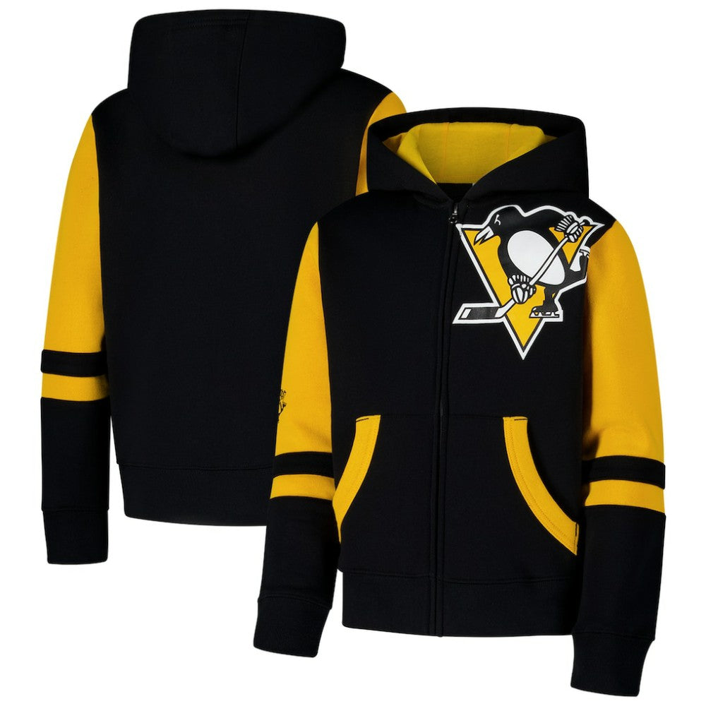 Pittsburgh Penguins Youth Face Off Full-Zip Hoodie - Black - NHL 200984216