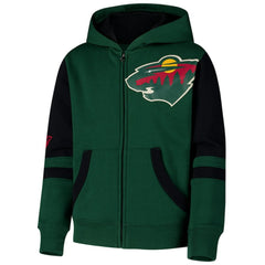 Minnesota Wild Youth Face Off Full-Zip Hoodie - Green - NHL 200984230
