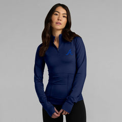Atlanta Braves Fanatics Women's Elements Raglan Tri-Blend Quarter-Zip Top - Navy - Fanatics Lifestyle