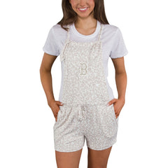 Boston Red Sox Concepts Sport Women's Montana Hacci Knit Romper Overalls - Cream - MLB Online
