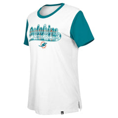 Miami Dolphins New Era Women's 3rd Down T-Shirt White/Aqua