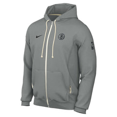 Brooklyn Nets Authentic Standard Issue Full-Zip Hoodie Jacket Gray | Nike Lifestyle