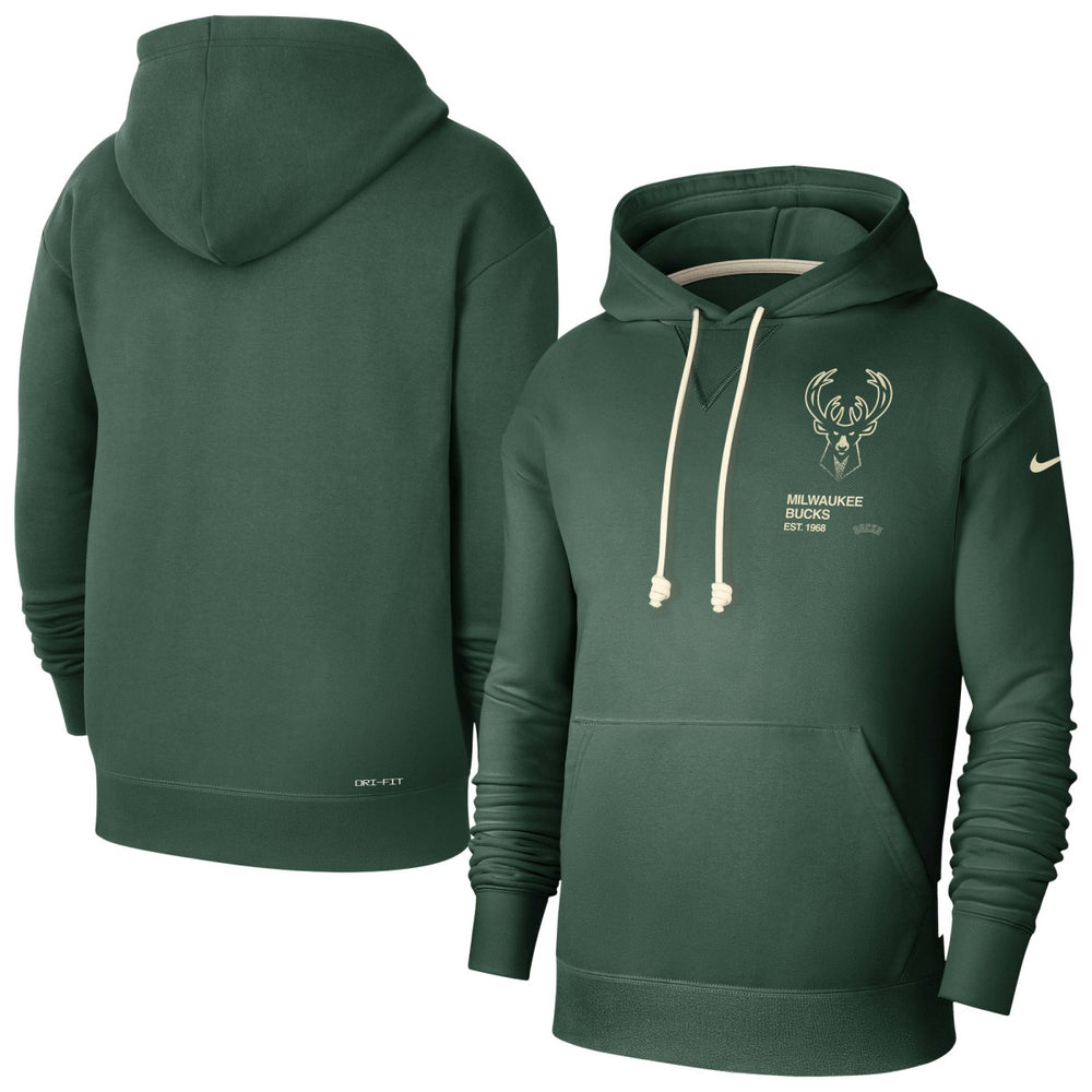 Milwaukee Bucks Courtside Standard Issue Premium Performance Pullover Hoodie Hunter Green | Nike Lifestyle