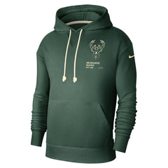 Milwaukee Bucks Courtside Standard Issue Premium Performance Pullover Hoodie Hunter Green | Nike Lifestyle