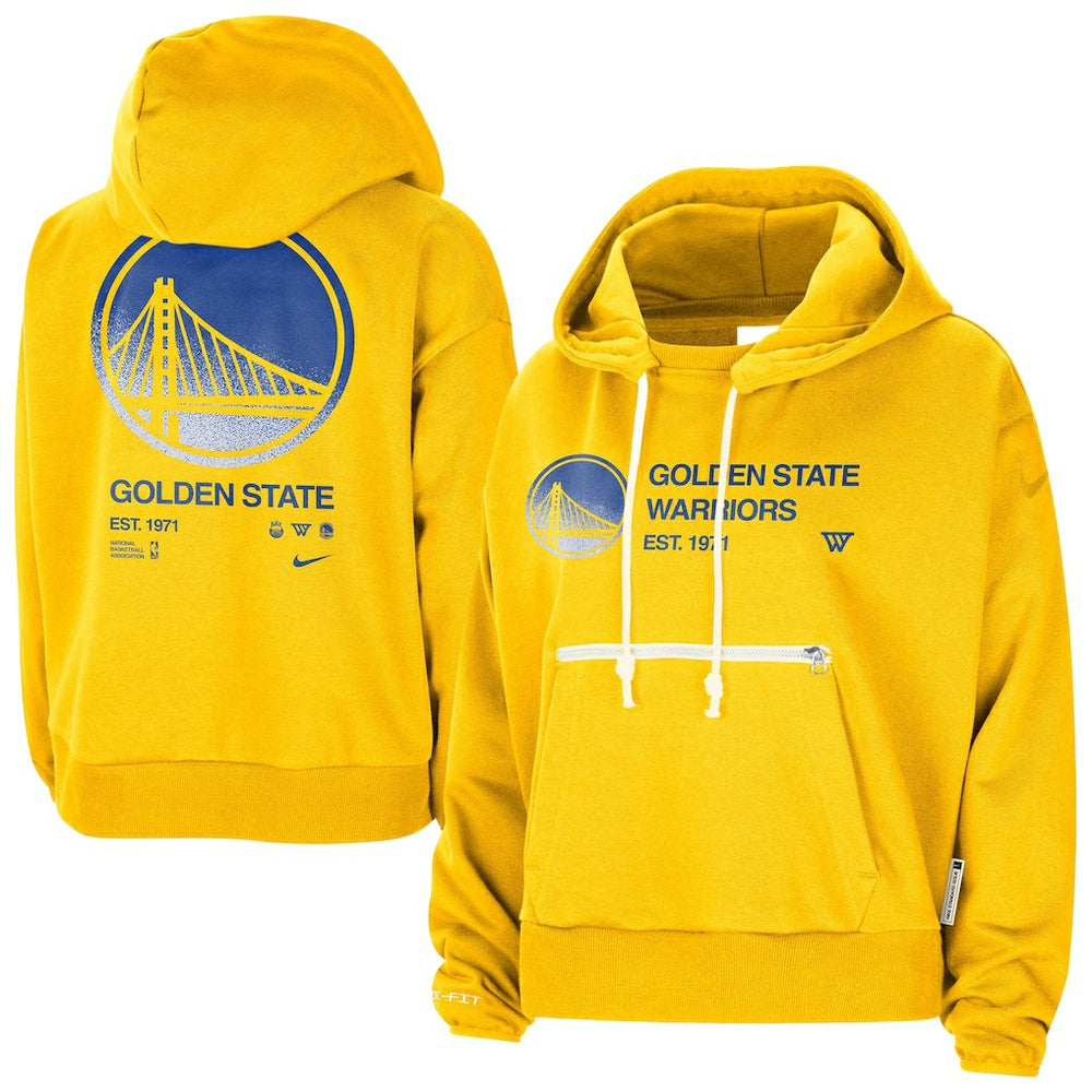 Golden State Warriors Women's Courtside Standard Issue Performance Pullover Hoodie for sale Gold | Nike