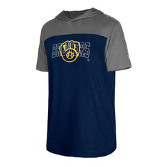 Milwaukee Brewers New Era Active Brushed Hoodie T-Shirt - Navy - New Era Lifestyle