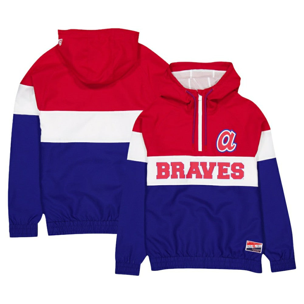 Atlanta Braves New Era Ripstop Raglan Quarter-Zip Hoodie Windbreaker Jacket - Blue - New Era Online