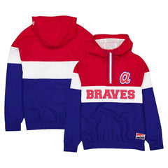 Atlanta Braves New Era Ripstop Raglan Quarter-Zip Hoodie Windbreaker Jacket - Blue - New Era Online