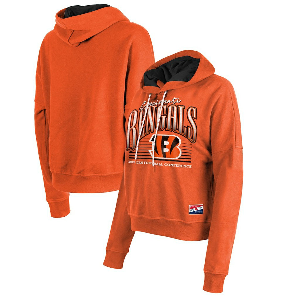 Cincinnati Bengals New Era Women's Boxy Pullover Hoodie Orange