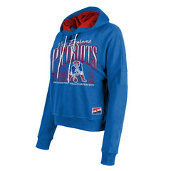 New England Patriots New Era Women's Throwback Boxy Pullover Hoodie Royal