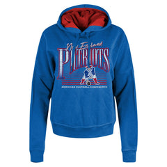 New England Patriots New Era Women's Throwback Boxy Pullover Hoodie Royal
