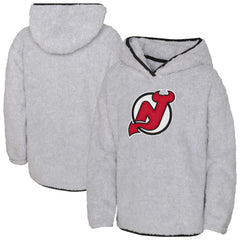 New Jersey Devils Girls Youth Ultimate Teddy Fleece Pullover Hoodie - Gray - NHL 201010053