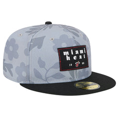 Miami Heat Palm Fronds 2-Tone 59FIFTY Fitted Hat Gray | New Era outlet