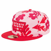 Atlanta Hawks Palm Fronds 2-Tone 59FIFTY Fitted Hat Red | New Era
