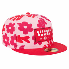 Atlanta Hawks Palm Fronds 2-Tone 59FIFTY Fitted Hat Red | New Era