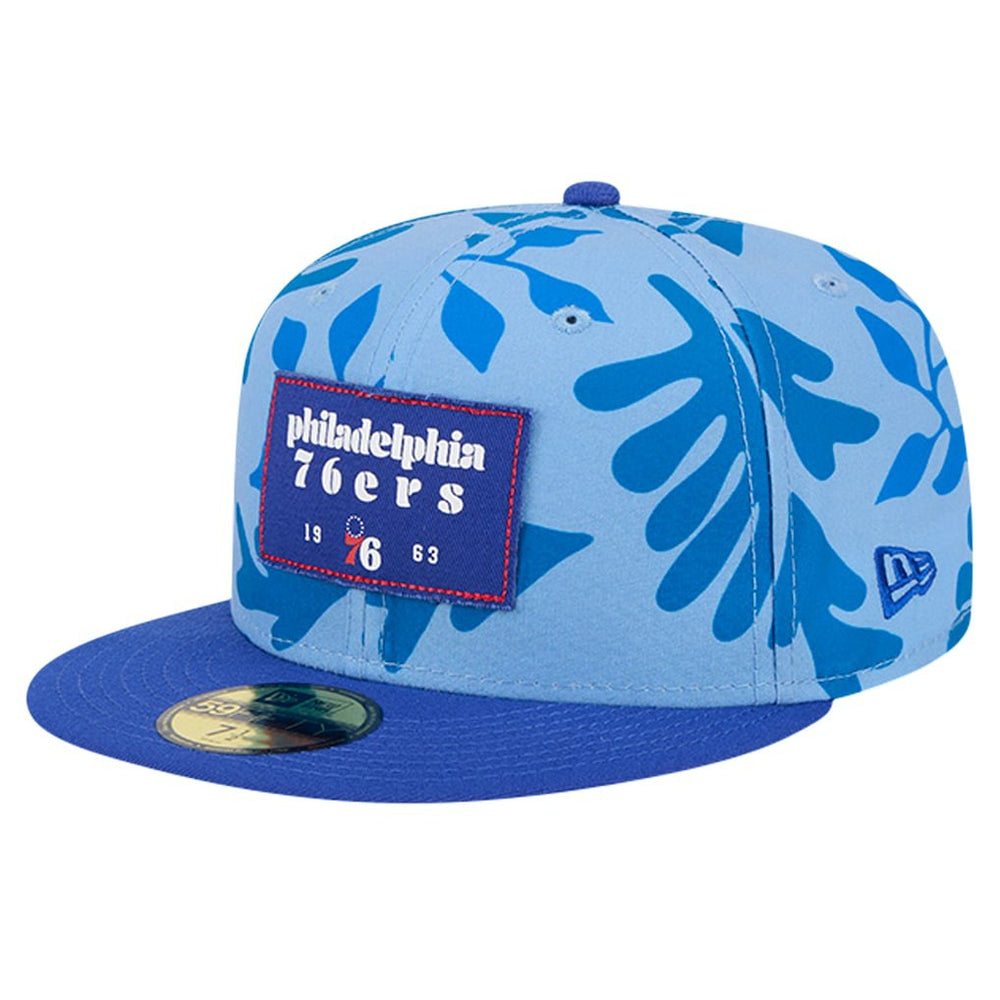 Philadelphia 76ers Palm Fronds 2-Tone 59FIFTY Fitted Hat Royal | New Era online