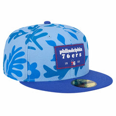 Philadelphia 76ers Palm Fronds 2-Tone 59FIFTY Fitted Hat Royal | New Era online