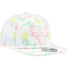 Chicago Bulls Palm Trees and Waves Golfer Adjustable Hat White | New Era Near Me