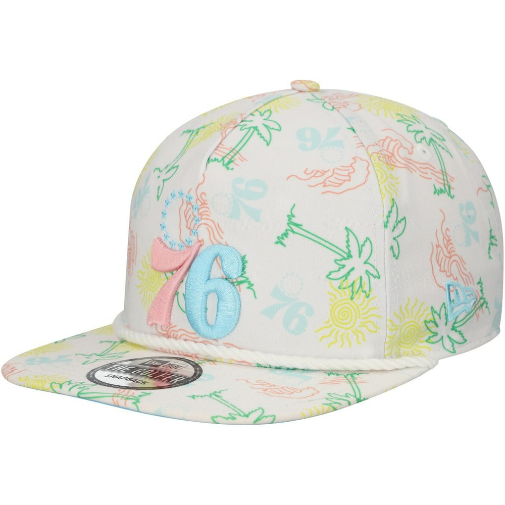 Philadelphia 76ers Palm Trees and Waves Golfer Adjustable Hat White | New Era outlet