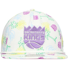 Sacramento Kings Palm Trees and Waves Golfer Adjustable Hat White | New Era