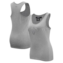 Las Vegas Raiders Pro Standard Women's Triple Tonal Racerback Tank Top Gray