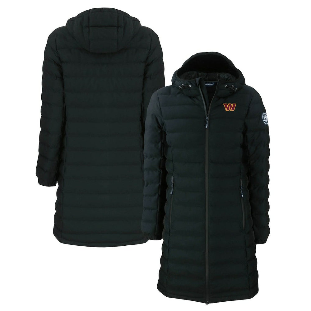 Washington Commanders Cutter & Buck Women's Mission Ridge Repreve Eco Insulated Long Full-Zip Puffer Jacket Black