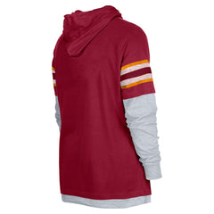Washington Commanders New Era Twofer Long Sleeve Hooded T-Shirt Burgundy